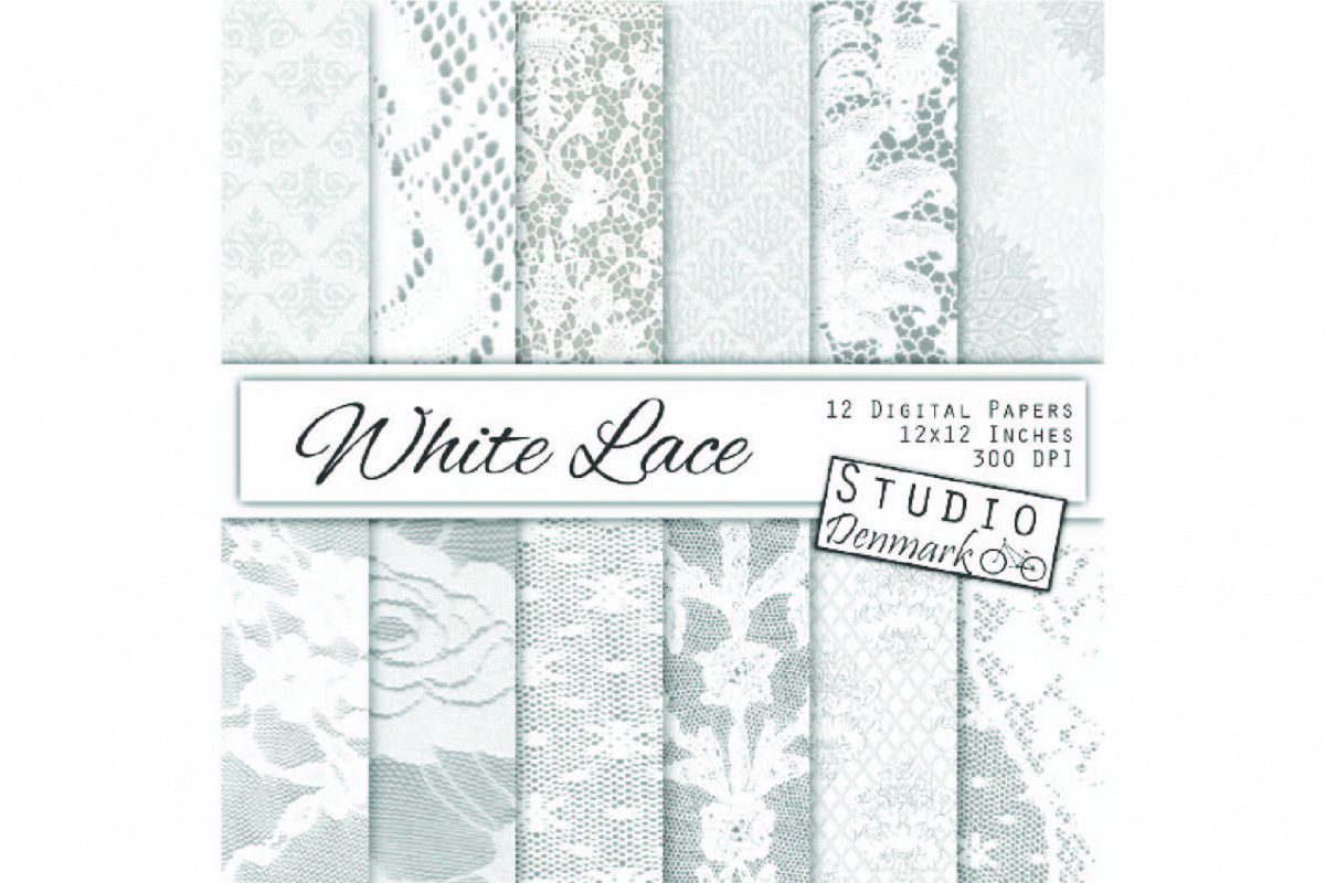 White Lace Digital Paper - Wedding Backgrounds example image 1