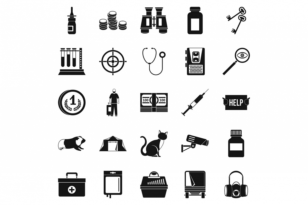 Chase icons set, simple style example image 1