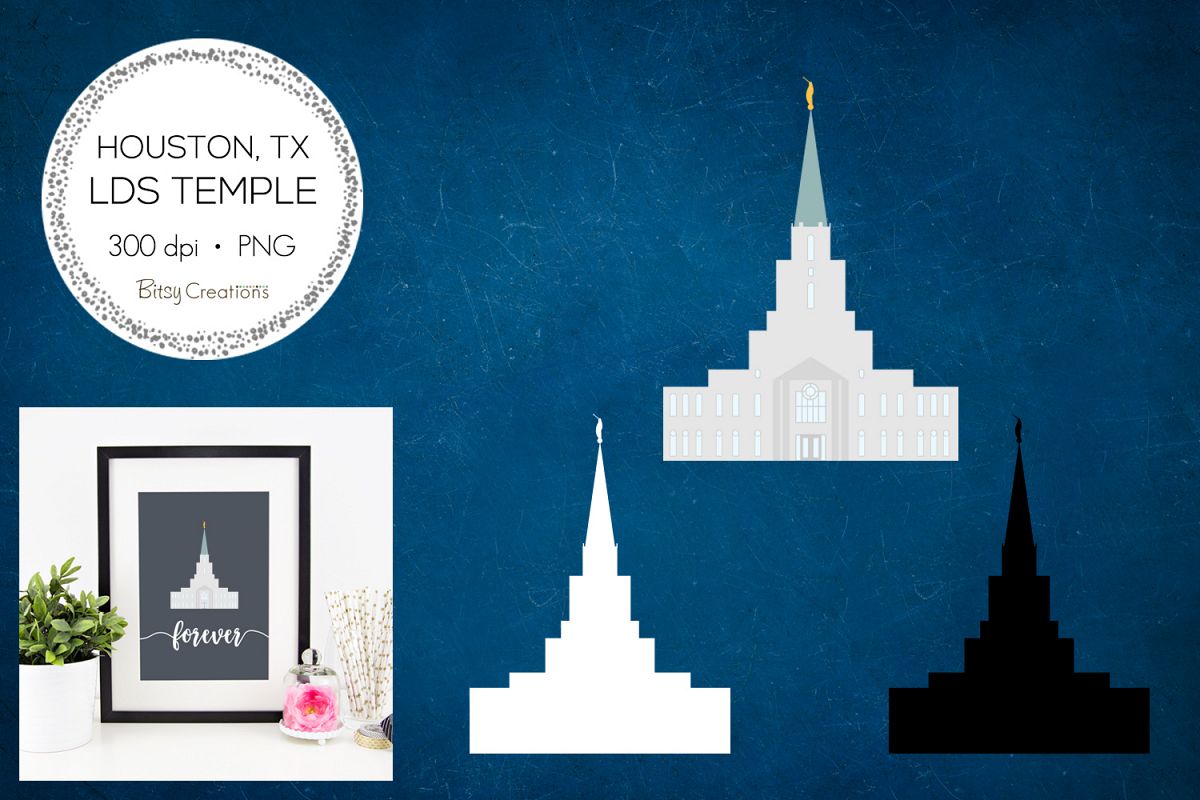 Houston Texas LDS Temple Clipart example image 1
