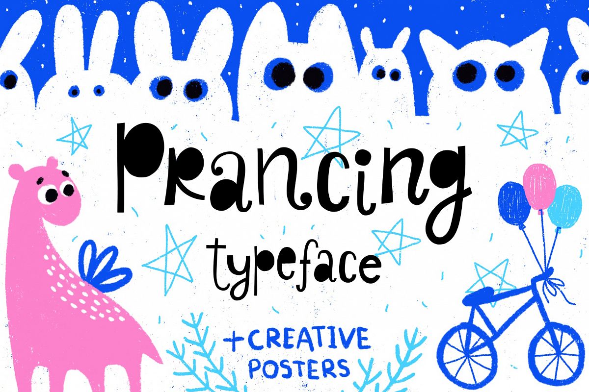 Prancing typeface with posters example image 1
