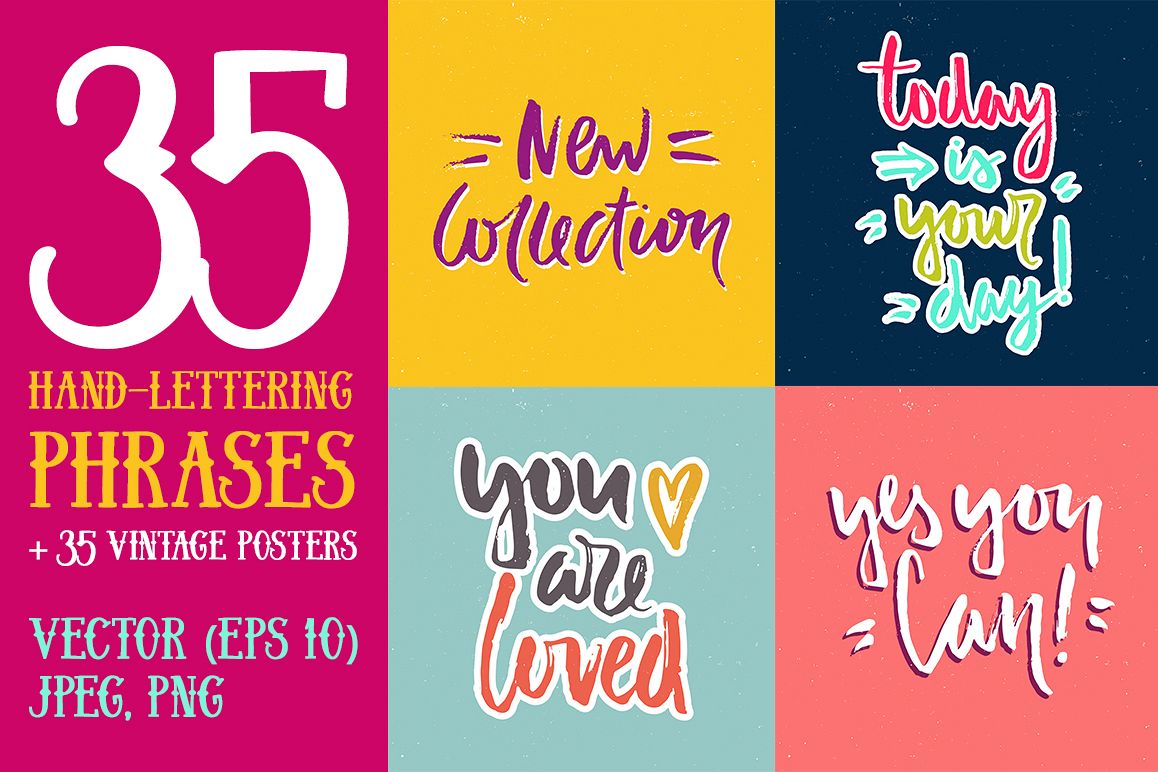 35 Hand Lettering Phrases & Posters example image 1
