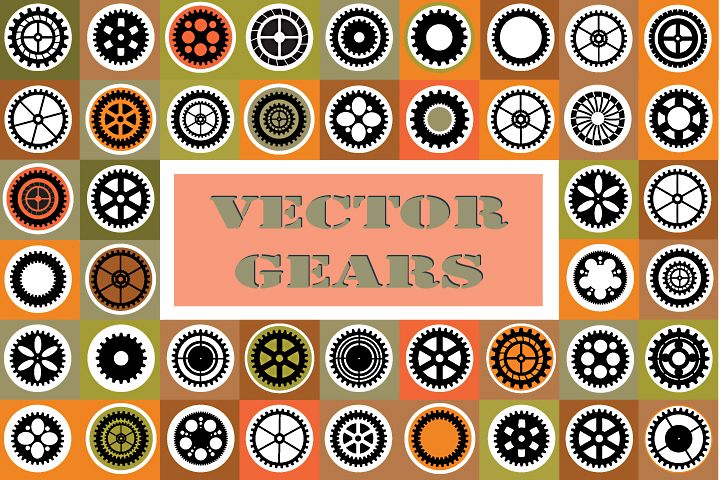 Set of vector gears example image 1