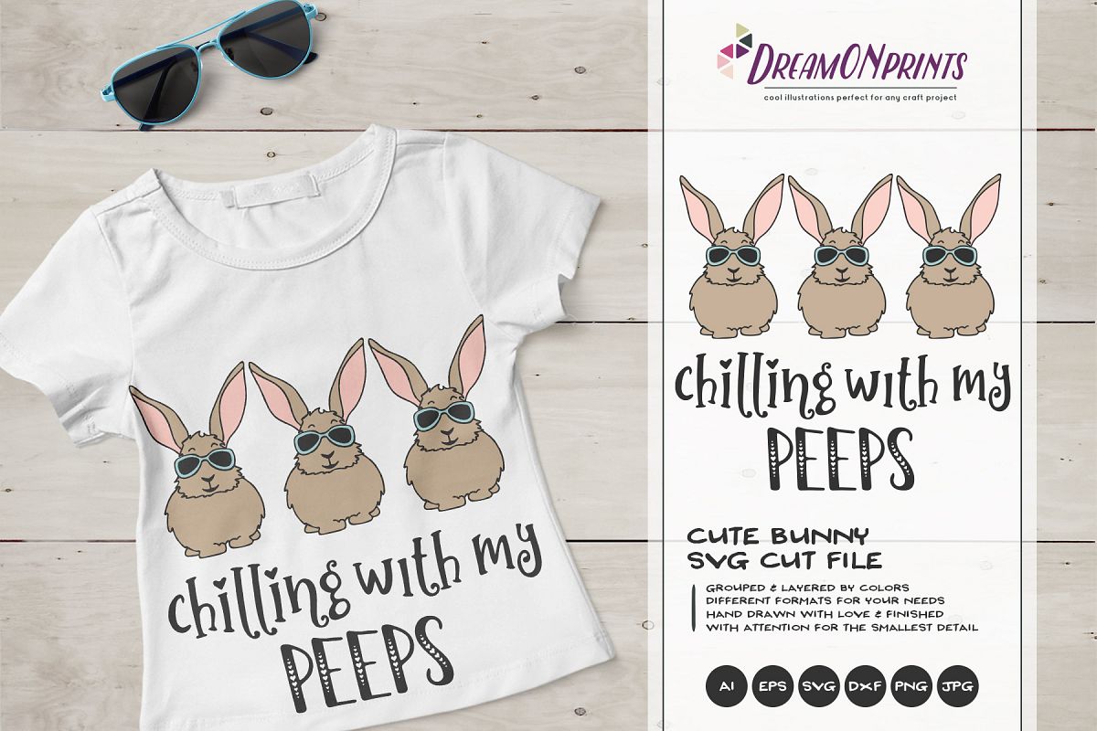 Easter Bunnies SVG - Chilling with My Peeps SVG example image 1