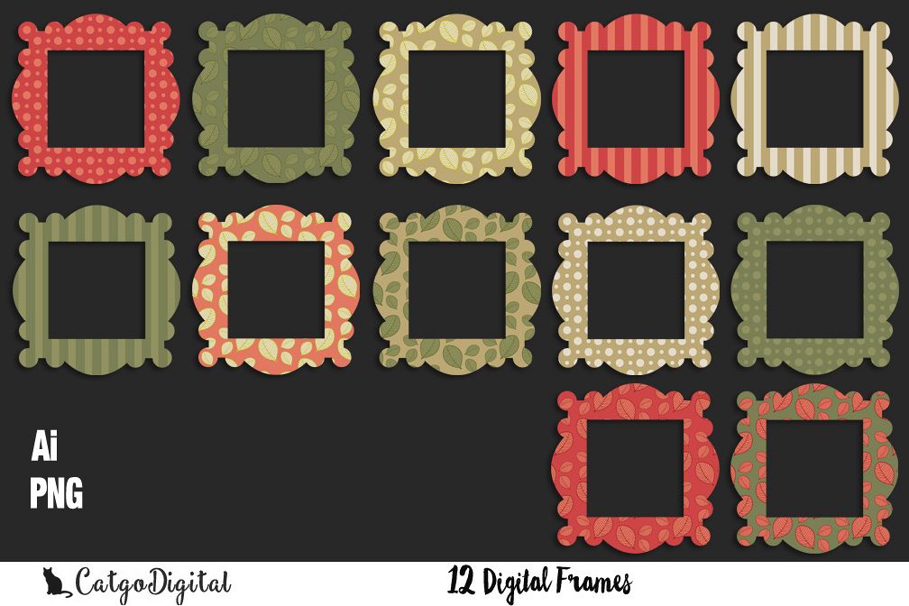 Clip Art Frames Digital PNG Ai example image 1