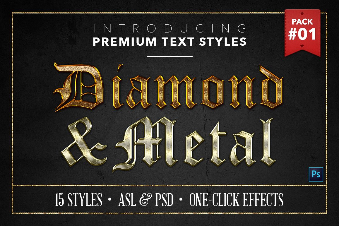 Diamond & Metal #1 - 15 Text Styles example image 1