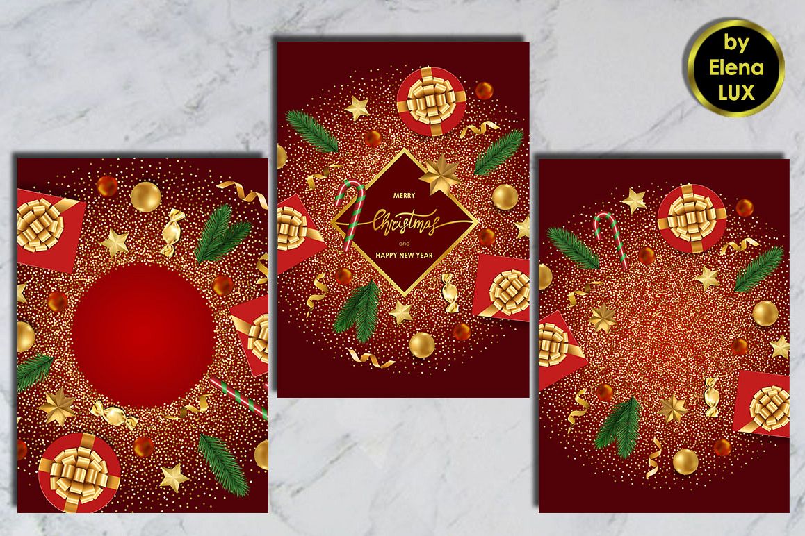 Christmas and New Year Card Set example image 1