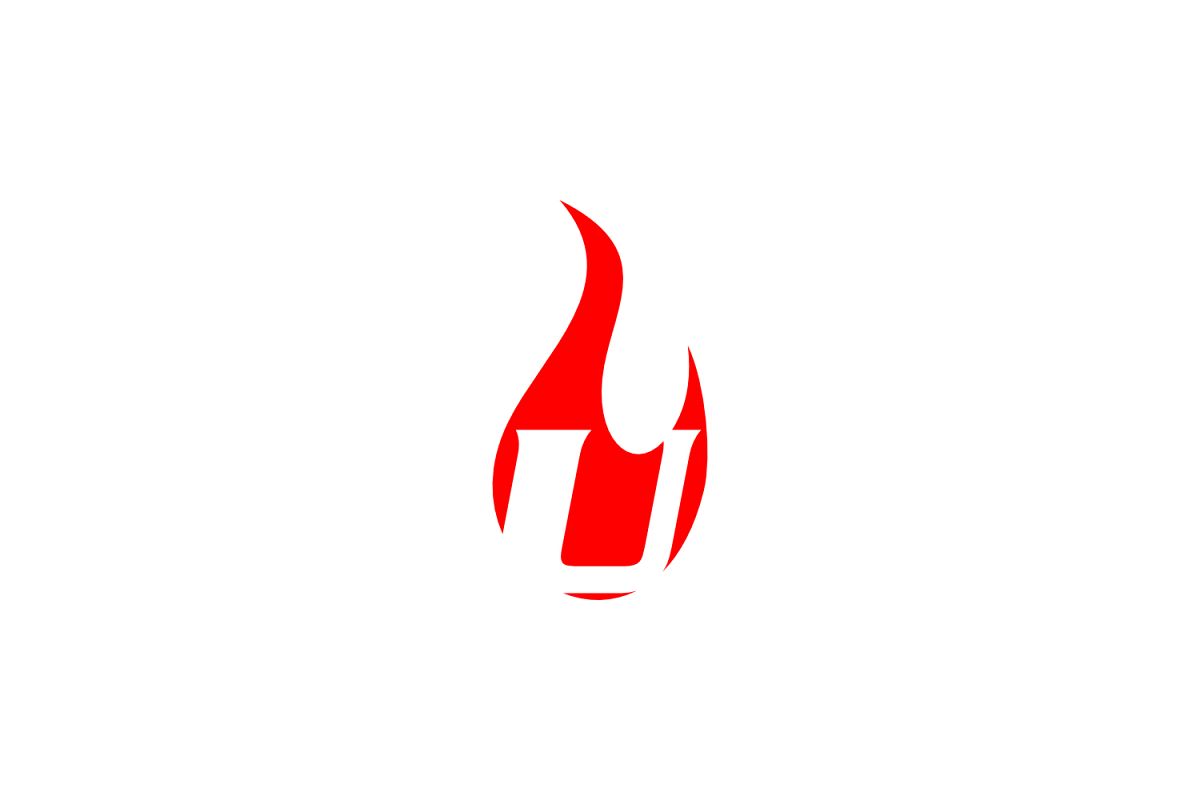 u letter flame logo example image 1