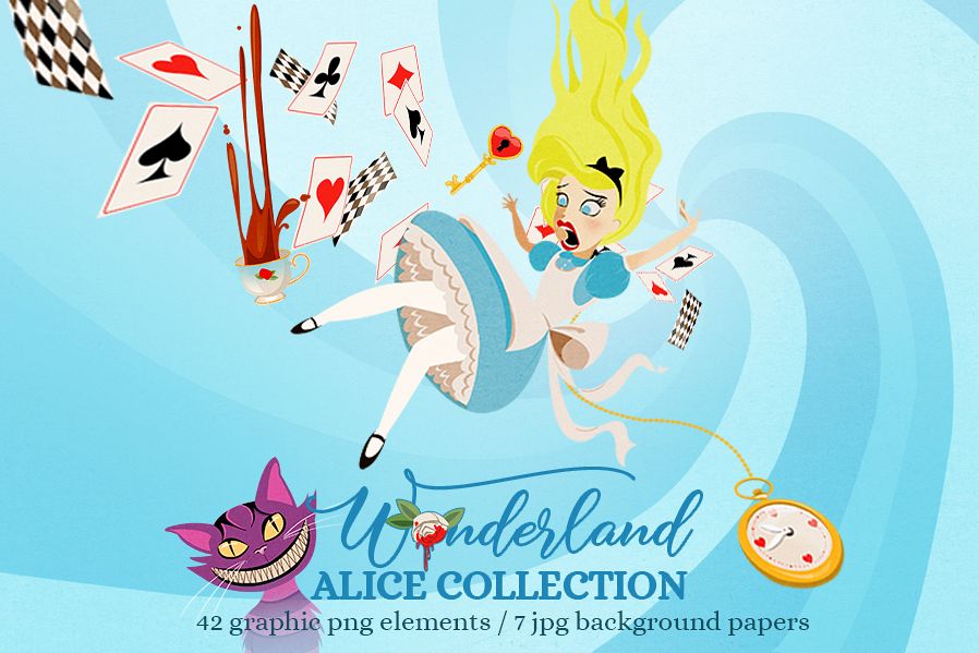 Alice in Wonderland Clip Art Collection example image 1