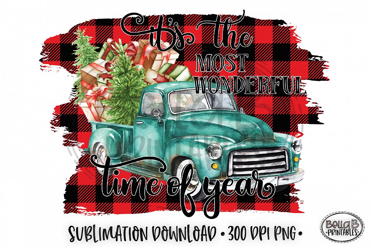 Christmas Sublimation Design, It's The Most Wonderful Time example image 1