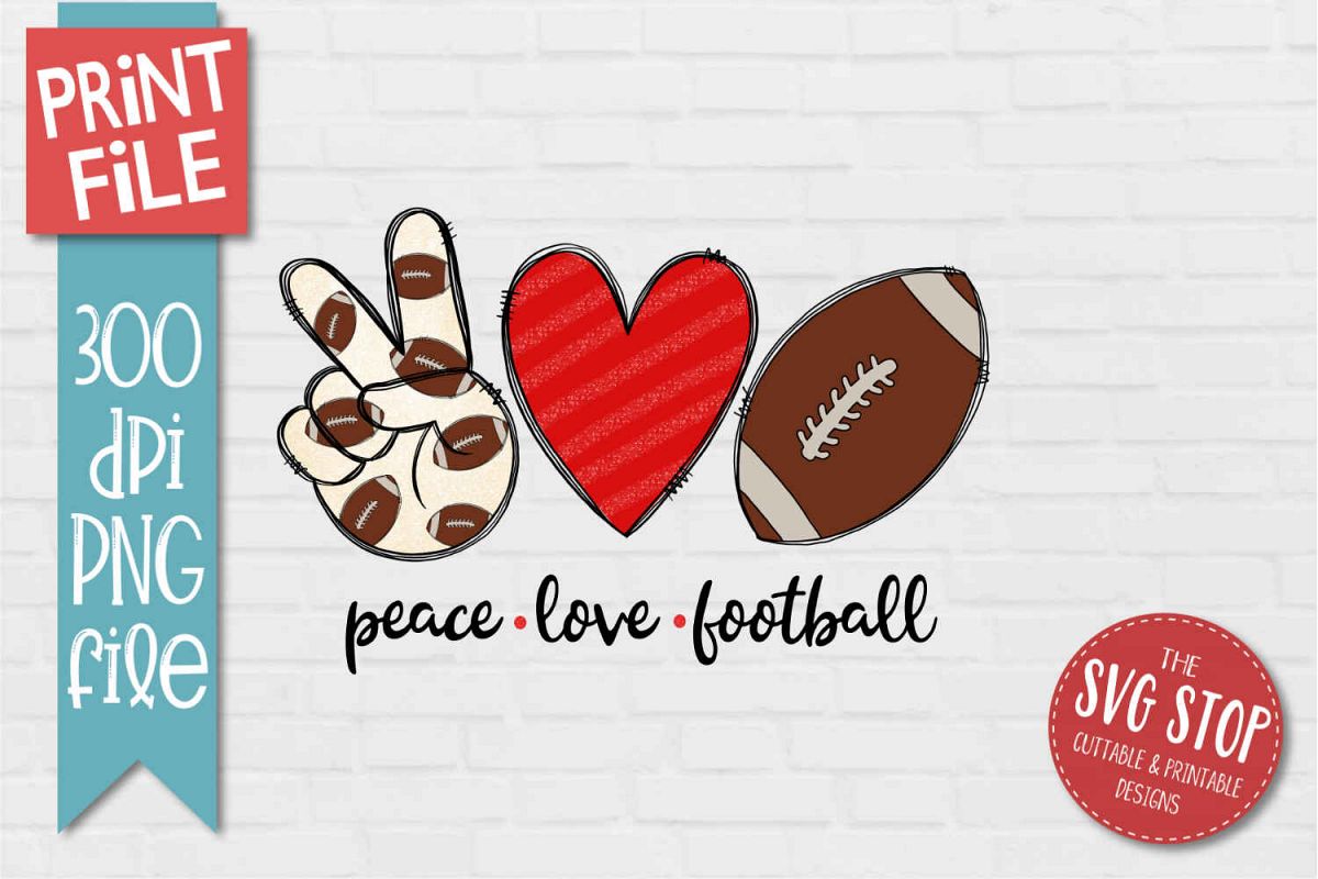 Download Peace Love Football Sublimation Design PNG
