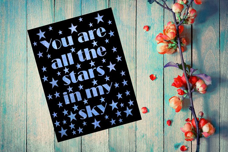 All the stars in my sky, Quote SVG, Stars SVG example image 1