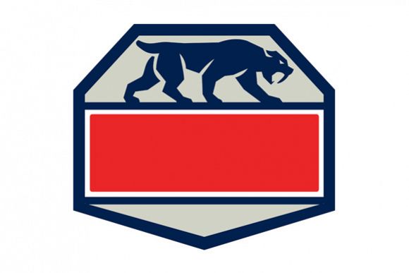 Saber Tooth Tiger Cat Hexagon Retro example image 1