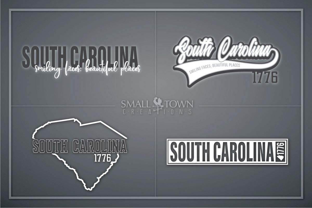 South Carolina, Smiling Faces - slogan, PRINT, CUT & DESIGN example image 1