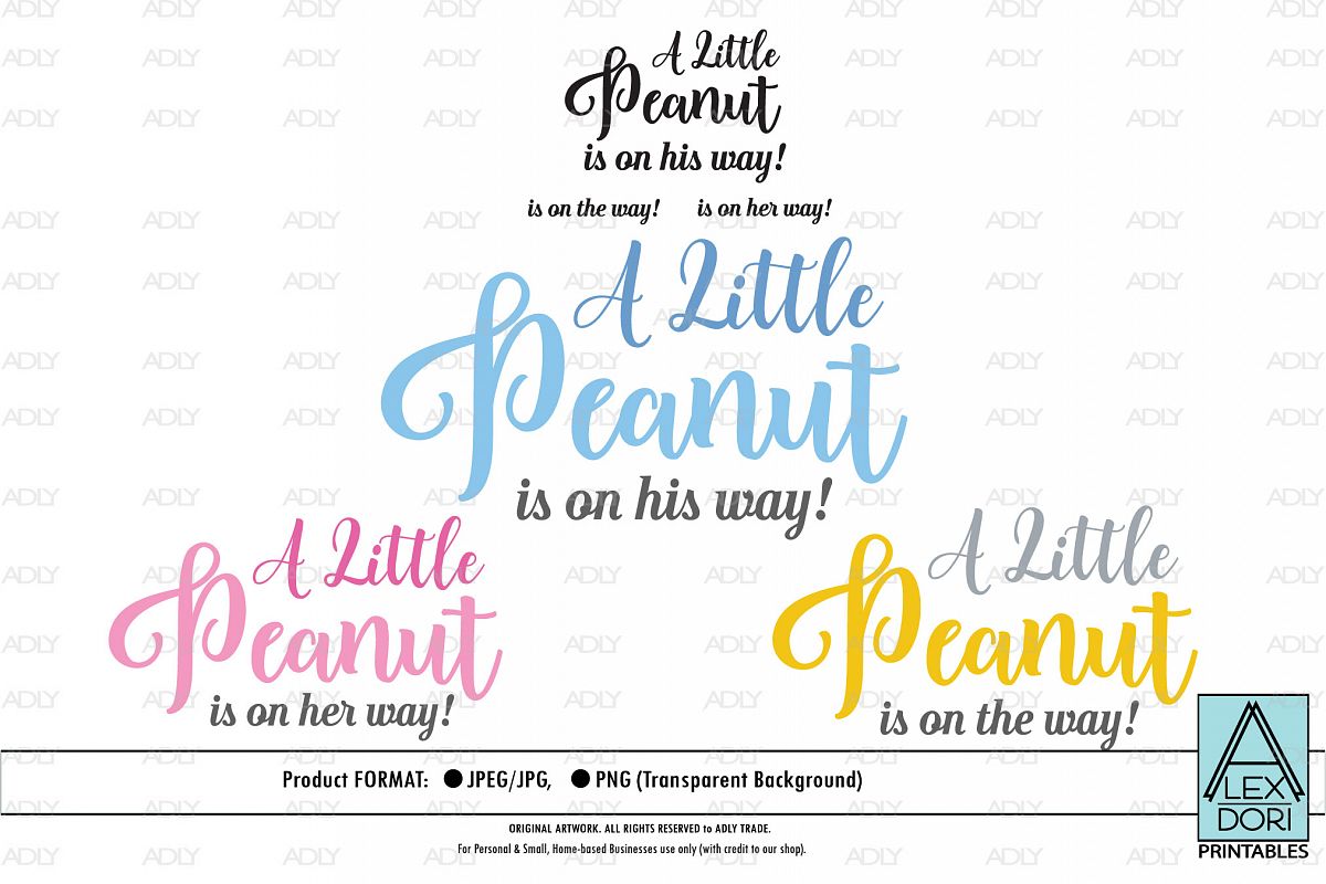A Little Peanut is on his way Clipart, Vector, Illustration example image 1