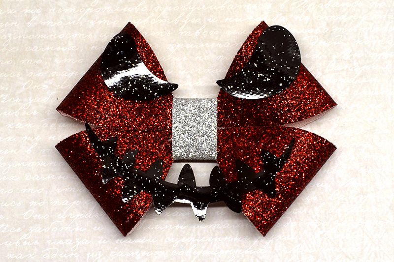 Hair bow template SVG, DIY leather bow template example image 1