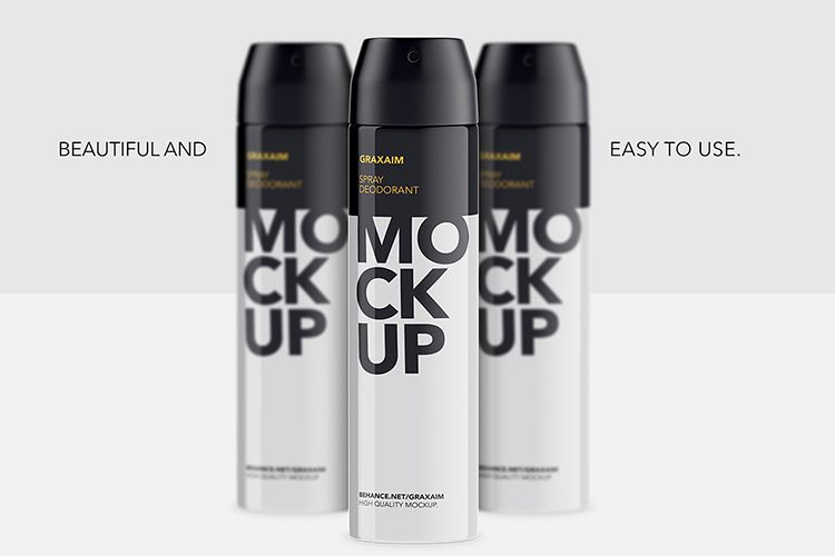 Metallic Spray Bottle Deodorant - Mockup example image 1