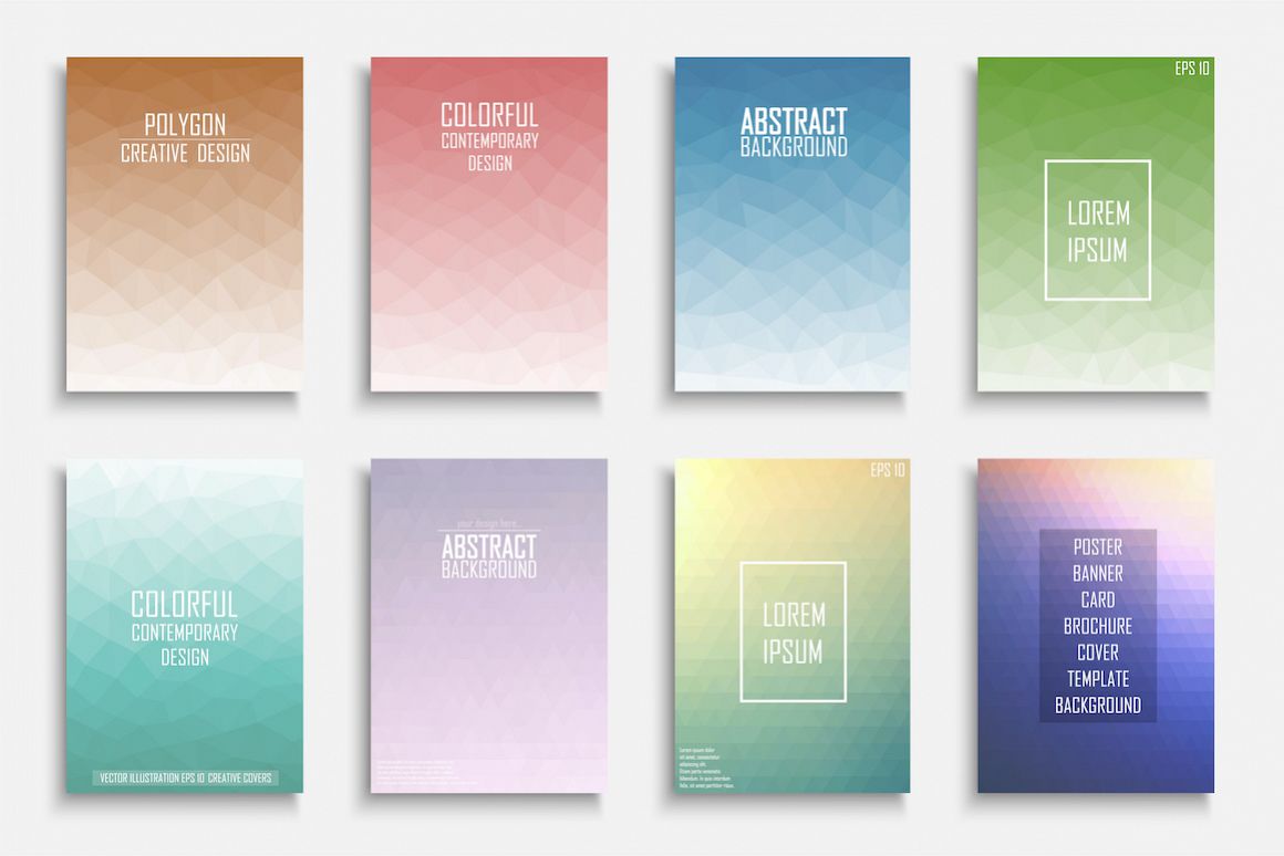 Colorful geometric vector posters example image 1