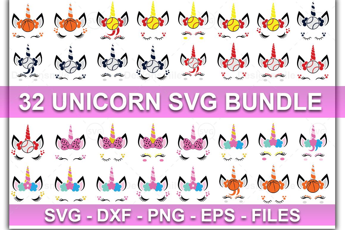 Unicorn Bundle SVG | Unicorn svg | Unicorn Face SVG example image 1