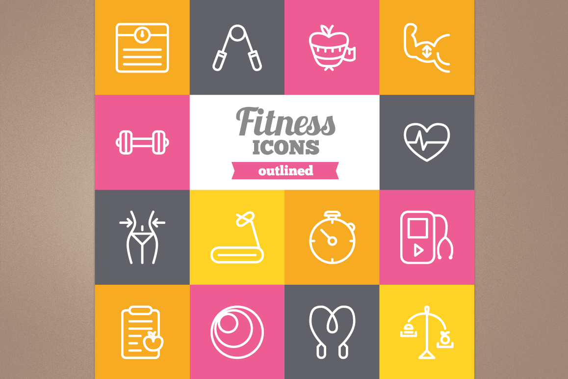 Outlined Fitness Icons example image 1