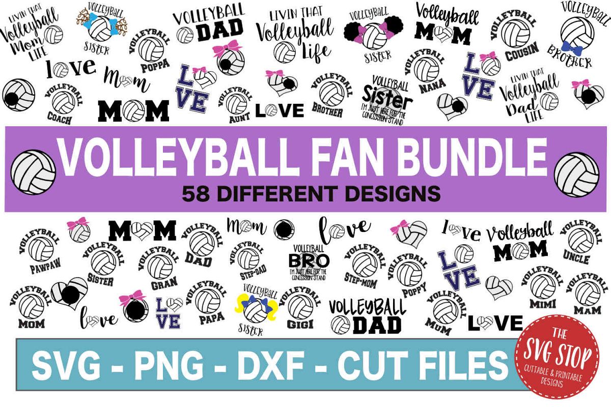 Volleyball SVG Bundle -SVG, PNG, DXF example image 1