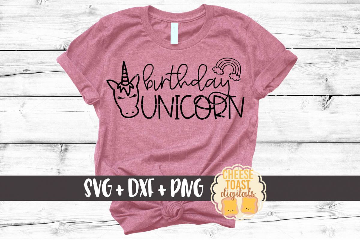 Birthday Unicorn - Unicorn SVG PNG DXF Cut Files example image 1