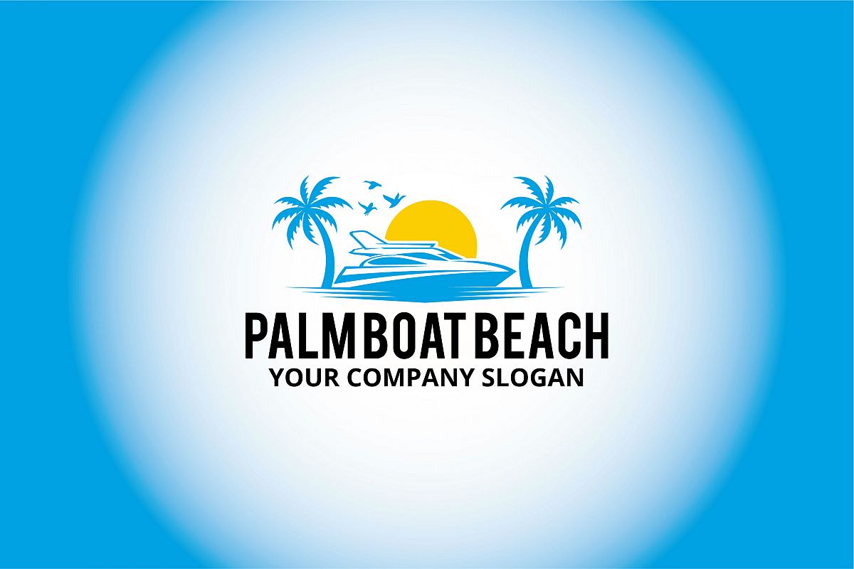 palm boat beach logo example image 1