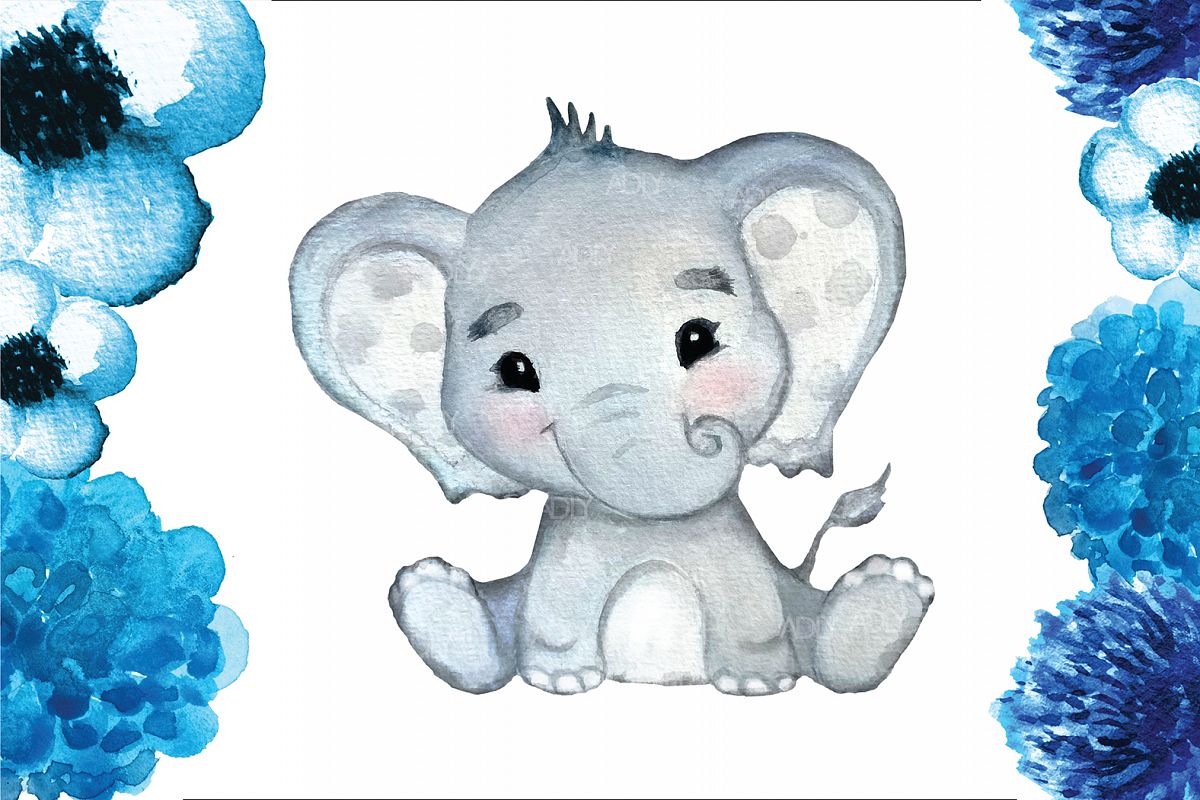 Download Watercolor Boy Elephant Clip Art in vector format, png, jpeg