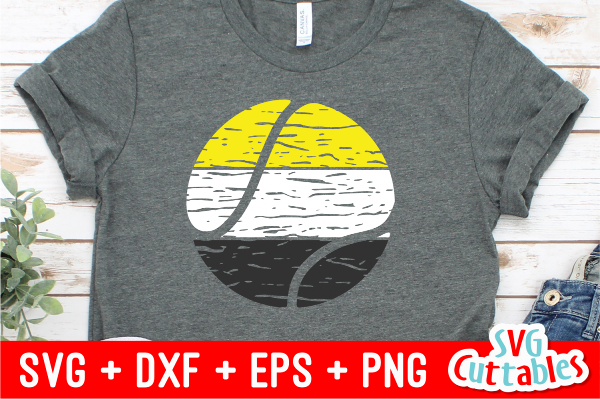 Distressed Tennis Ball | Tennis SVG Cut File example image 1