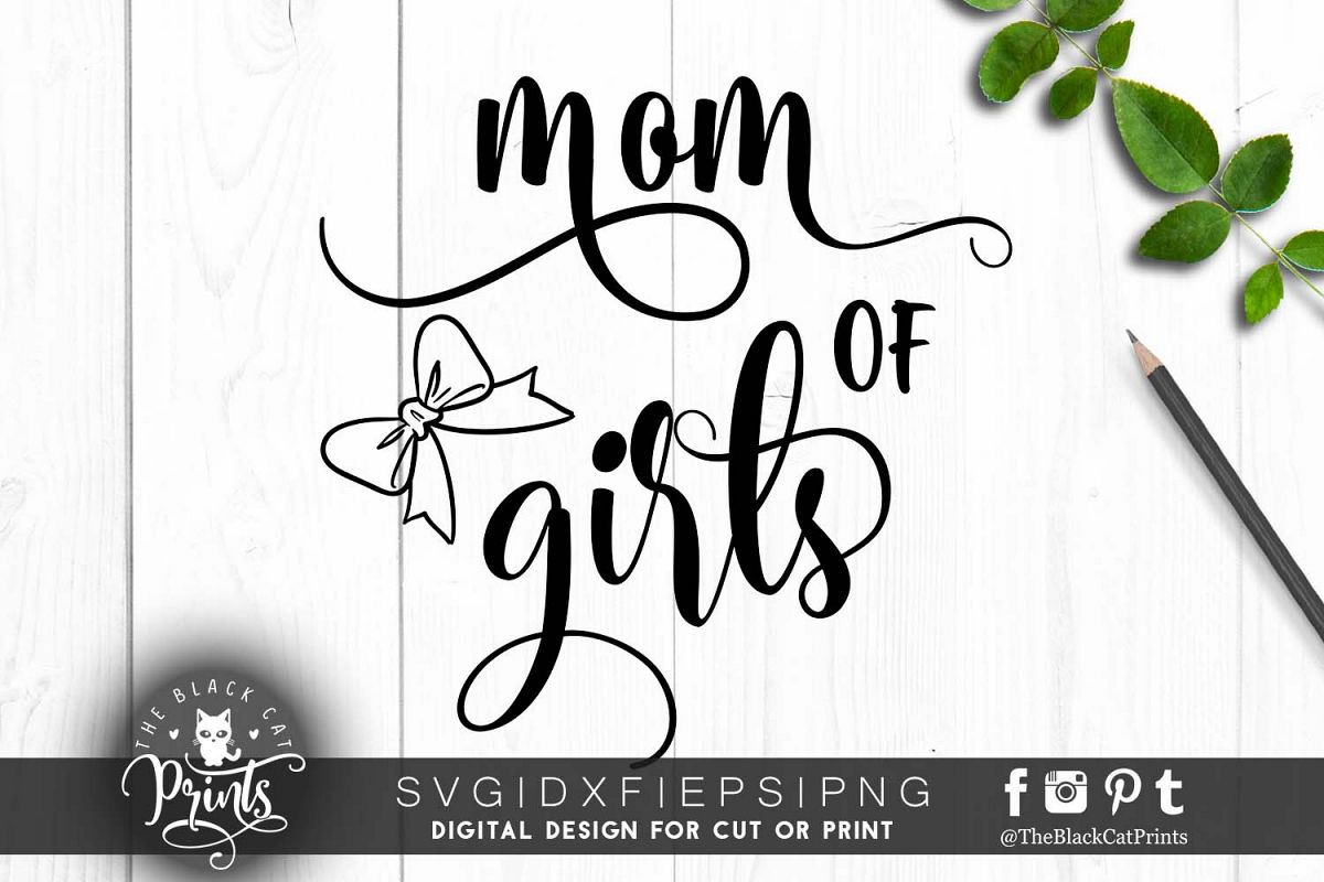 Mom of girls SVG PNG EPS DXF example image 1