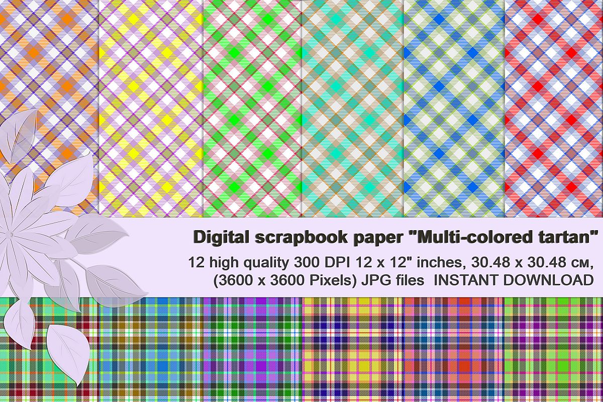 TARTAN PLAID Digital Scrapbook Paper example image 1
