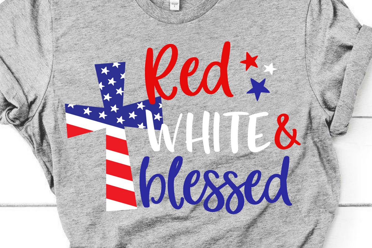 Red White and Blessed Svg, 4th of July Svg File for Cricut example image 1