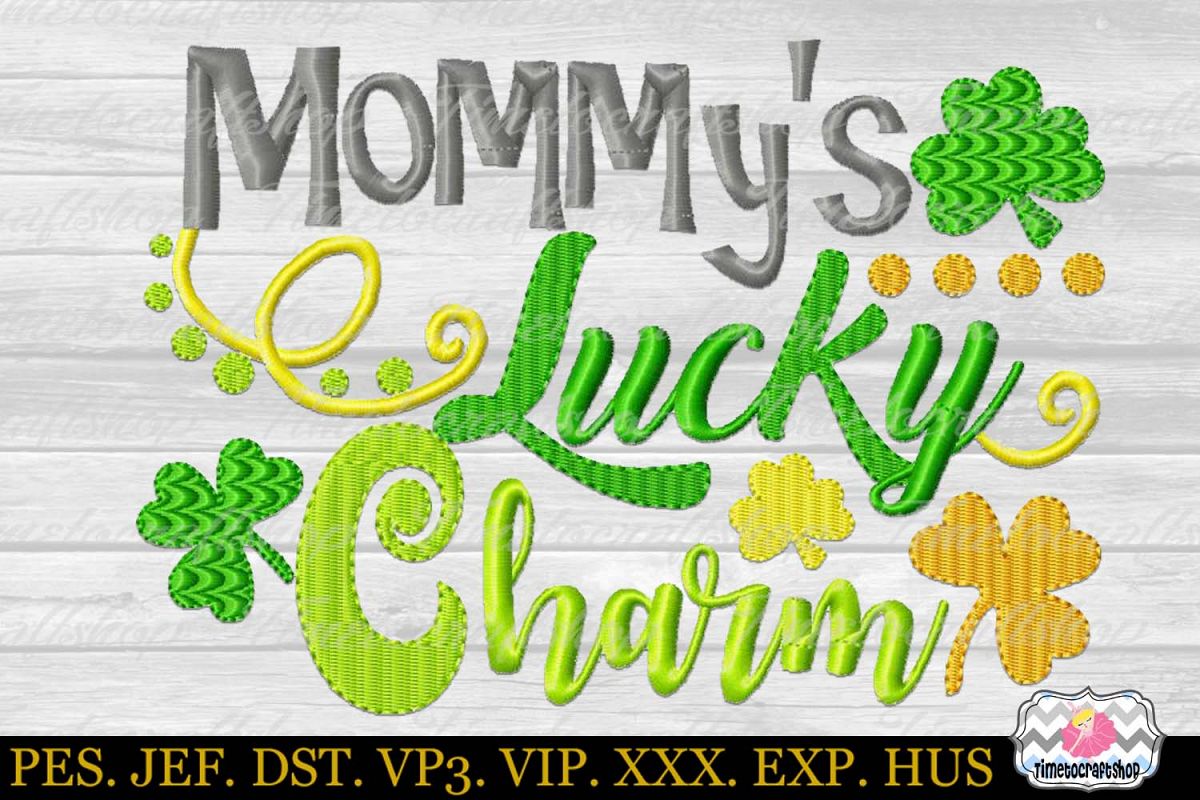 St Patricks Day Mommy's Lucky Charm Embroidery example image 1