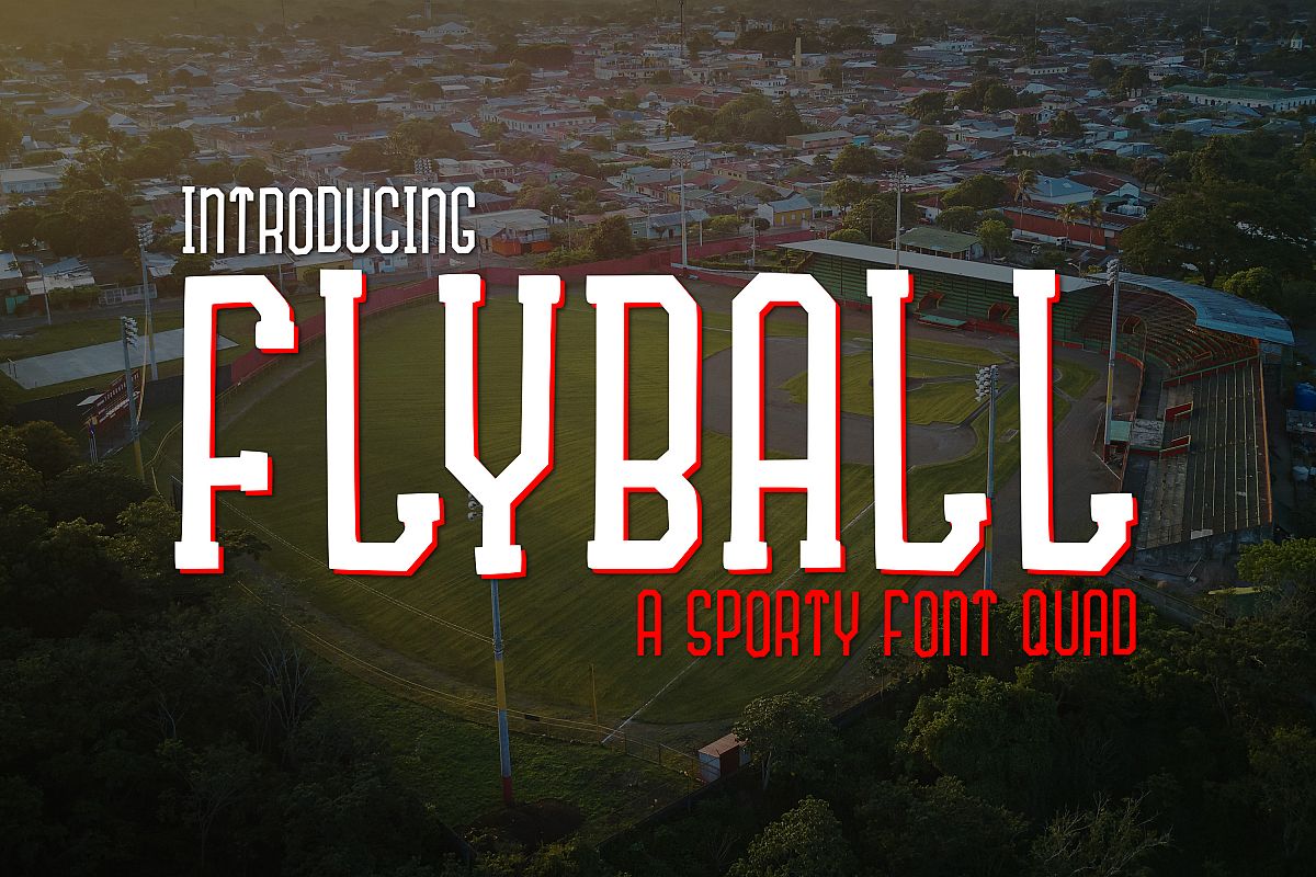 Fly Ball a Sporty Font Quad example image 1