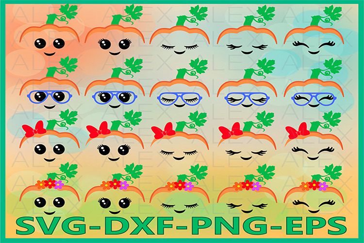 Pumpkin Face Svg, Pumpkin SVG, Halloween Girls svg, Fall Svg example image 1