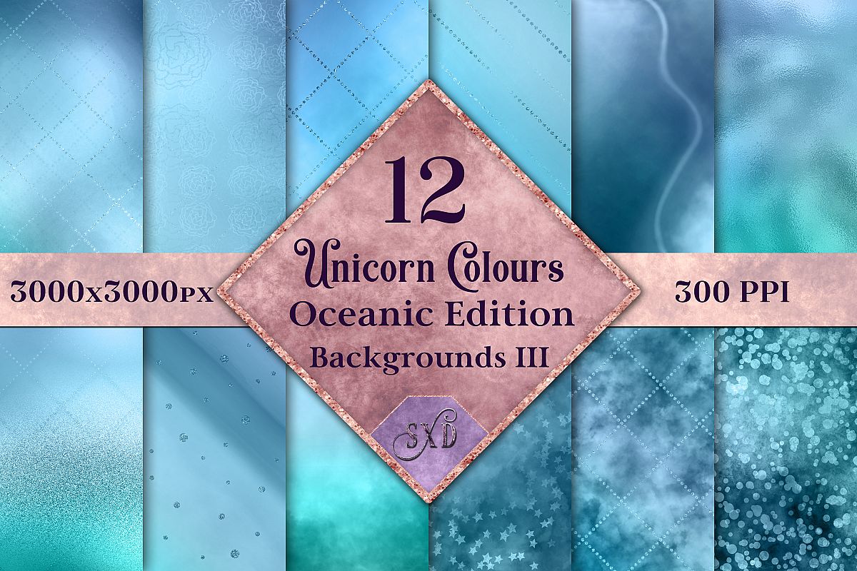 Unicorn Colours Backgrounds III - Oceanic Edition Textures example image 1