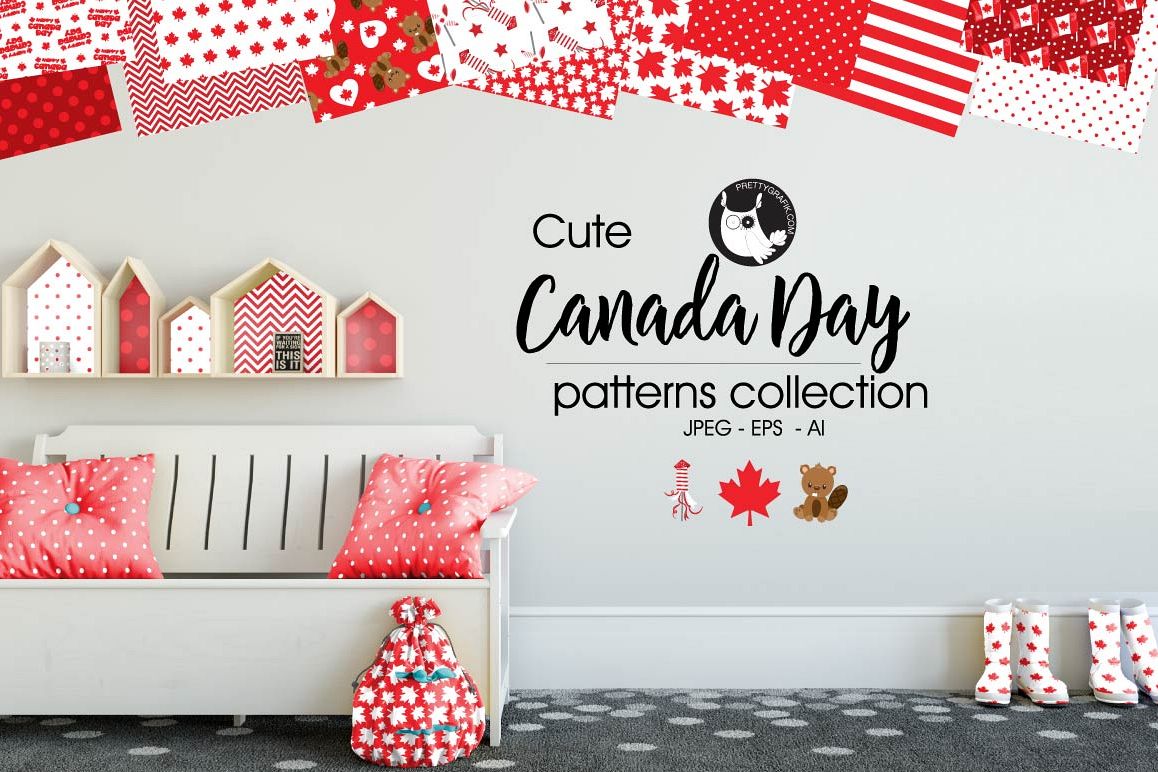 CANADA-DAY, digital papers example image 1