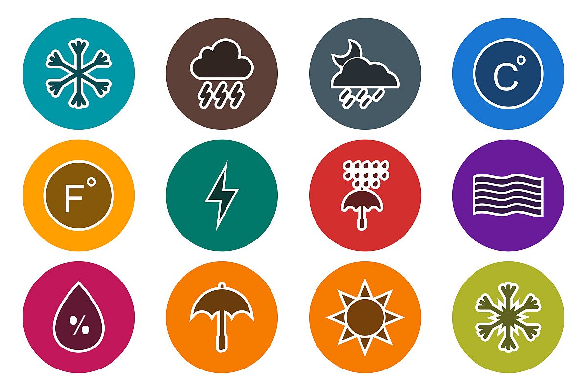Set Of Weather And Season Icons example image 1