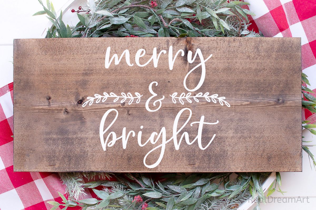 Merry and Bright SVG, DXF, PNG, EPS example image 1