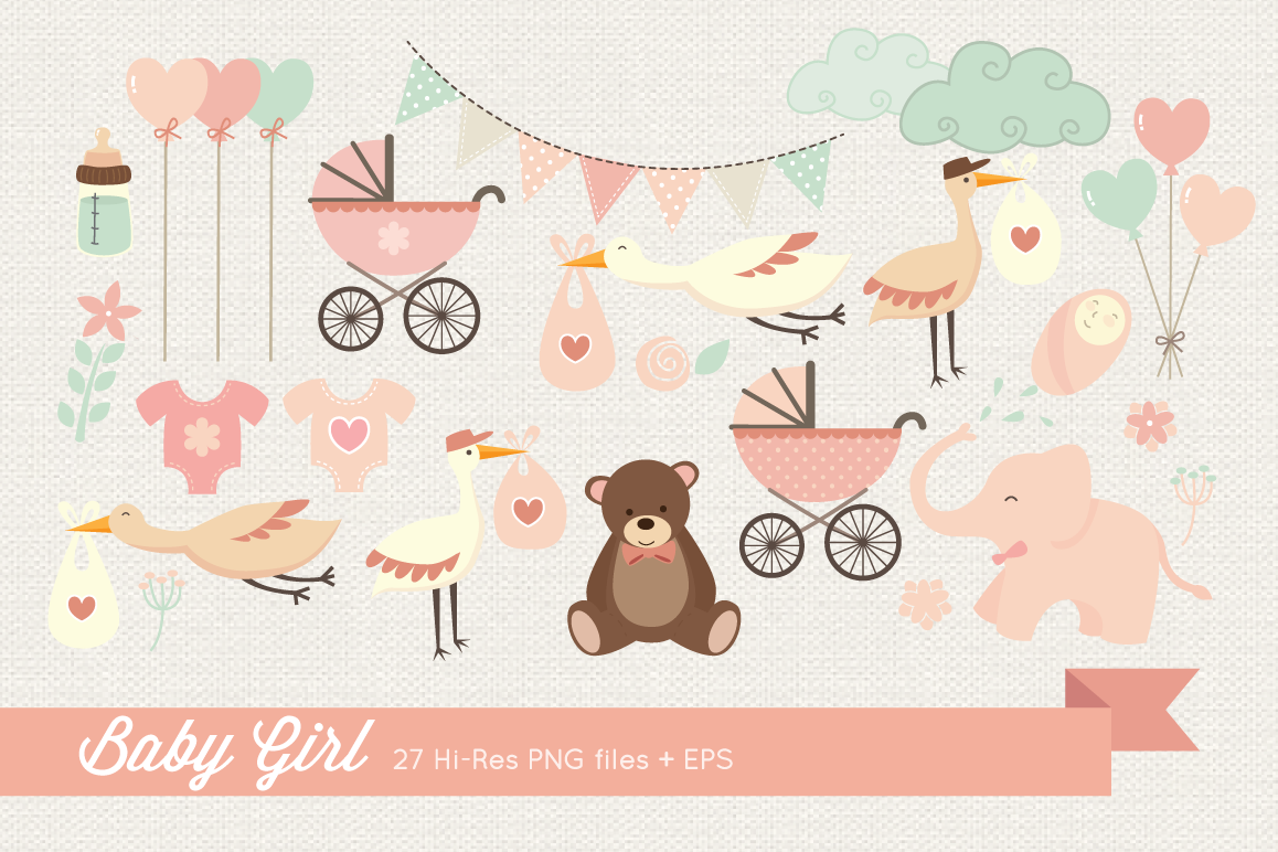 Baby Girl Clipart example image 1
