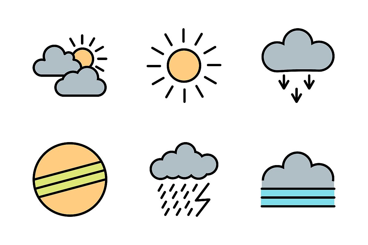 Set Of Weather And Season Icons example image 1