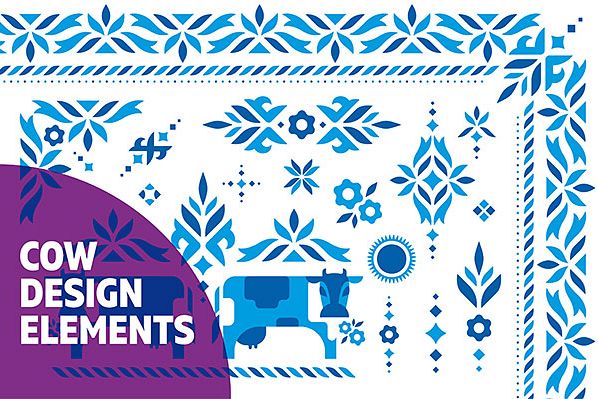 Cow Design Elements | Vector ornament set example image 1