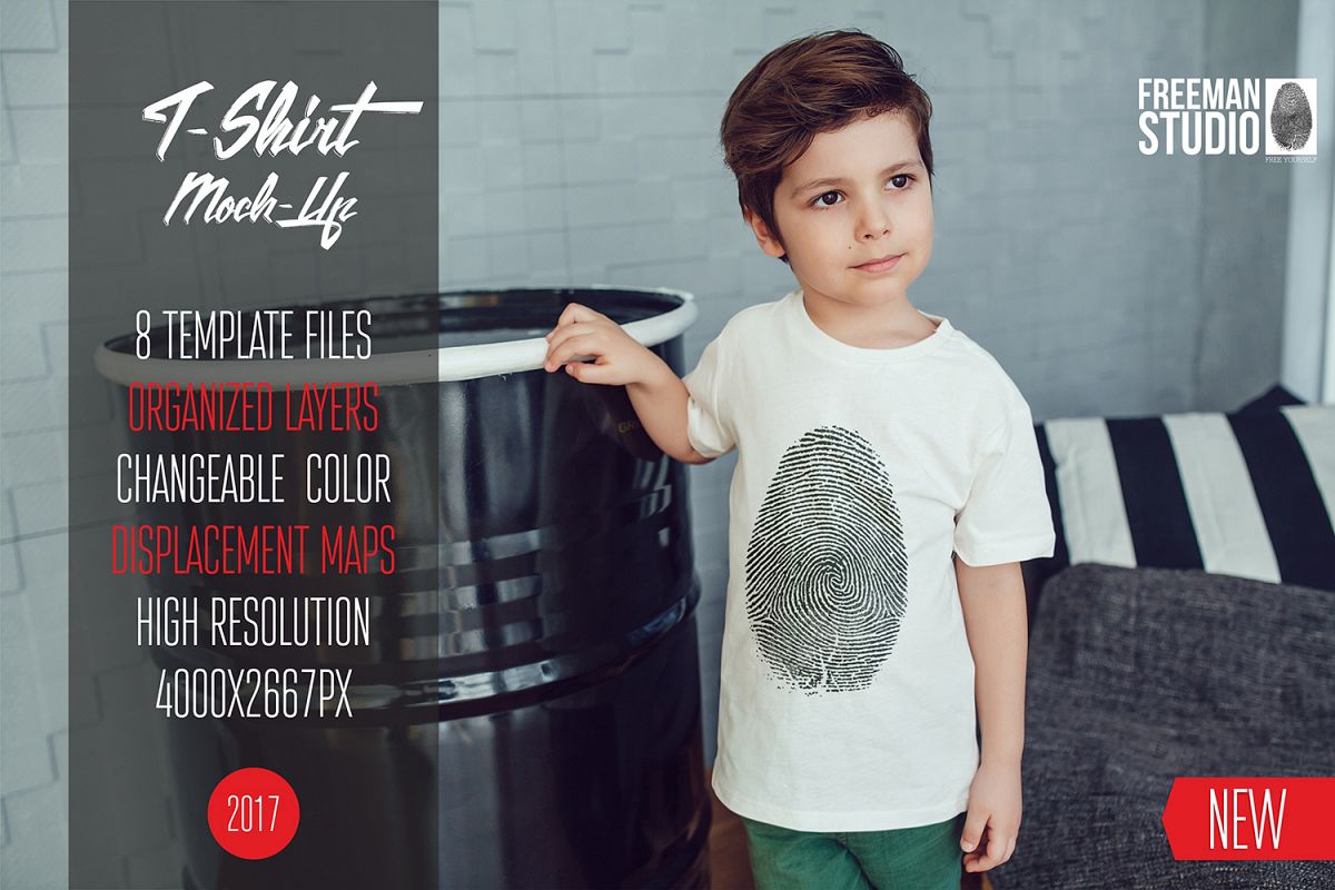 Kids T-Shirt Mock-Up Vol.2 2017 example image 1