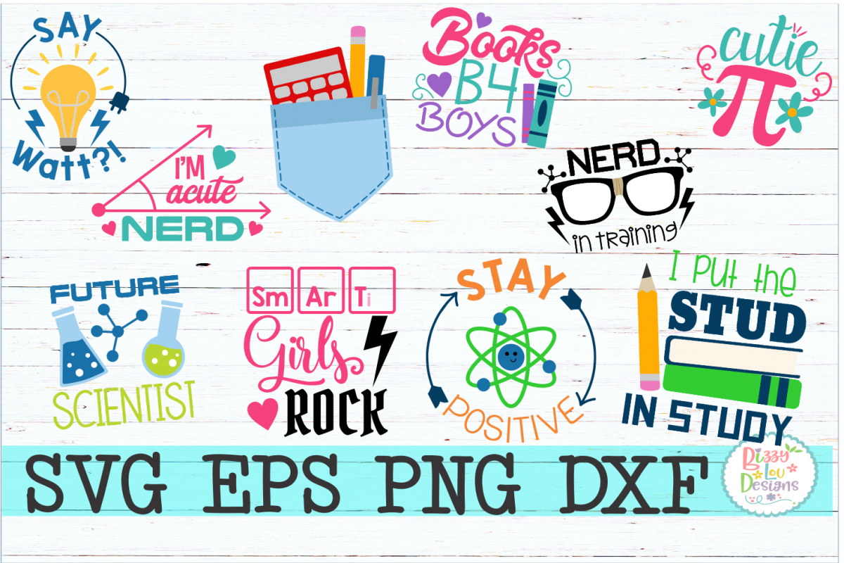 Back to school Bundle SVG DXF EPS PNG cutting files example image 1