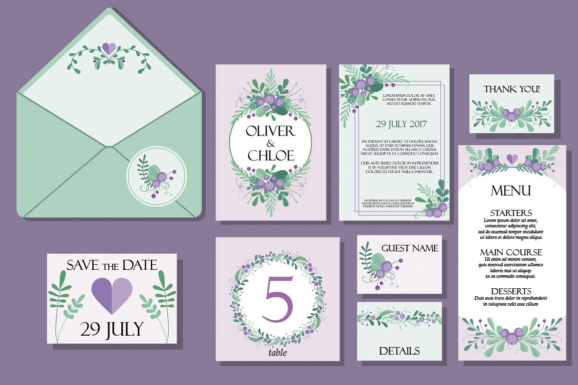 Cute Wedding Vector Set example image 1