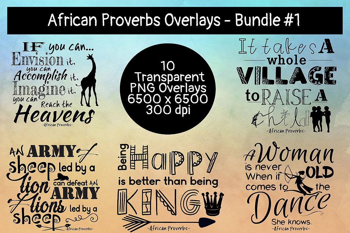 African Proverbs Overlays Bundle #1 example image 1