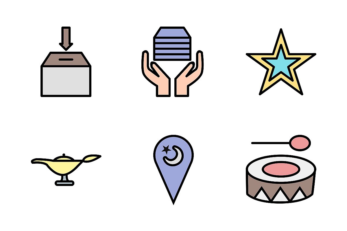 Set Of Ramadan Icons example image 1