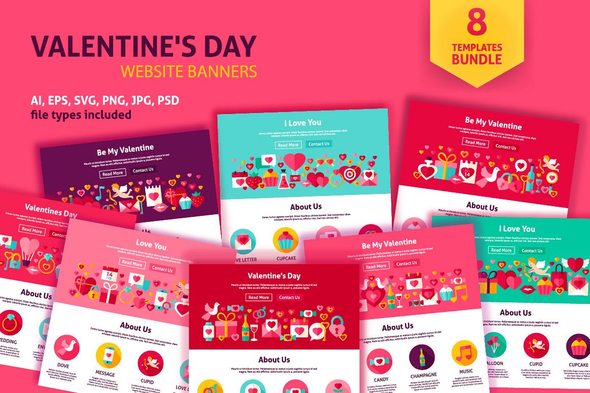 Valentine's Day Web Banners example image 1