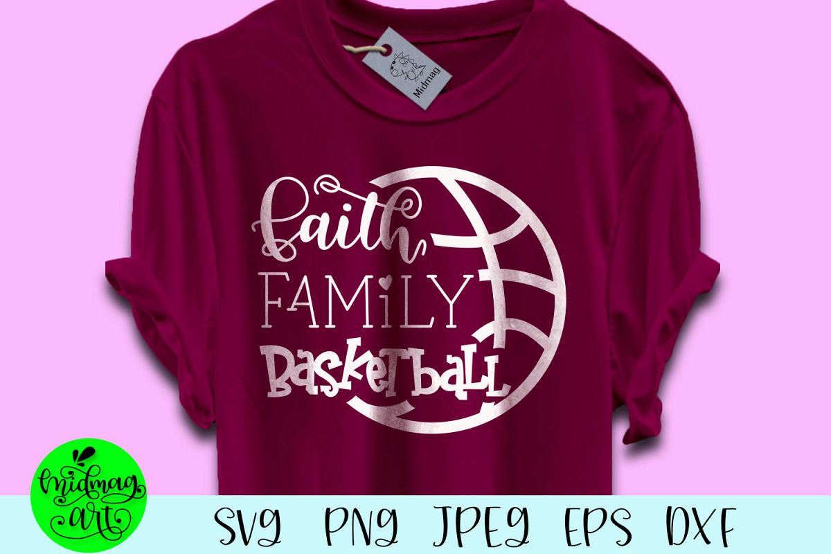 Faith family basketball svg, gameday svg, basketball svg example image 1