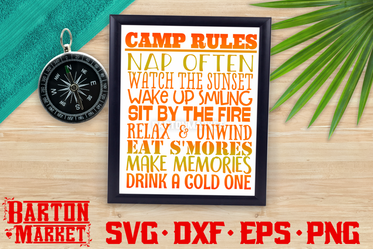 Camp Rules SVG DXF EPS PNG 1 example image 1