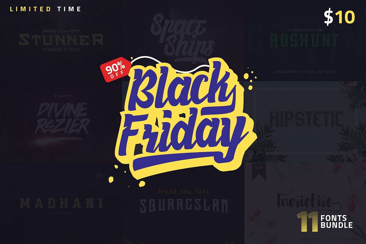 1 Fonts less than $1! Black Friday example image 1
